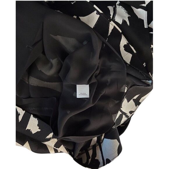 ST. JOHN Soca Collection Black White Abstract Print Sheath Dress Size SMALL Silk - Picture 8 of 8